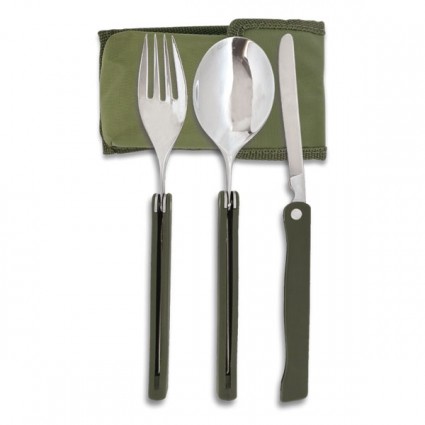 Albainox Camping Cutlery Set 3 pcs Green - 11001