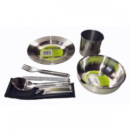 Inox Camp Stove set piatti Survival