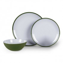 Kampa Fern Green Set Piatti Melamina 12 Pezzi per 4 Persone